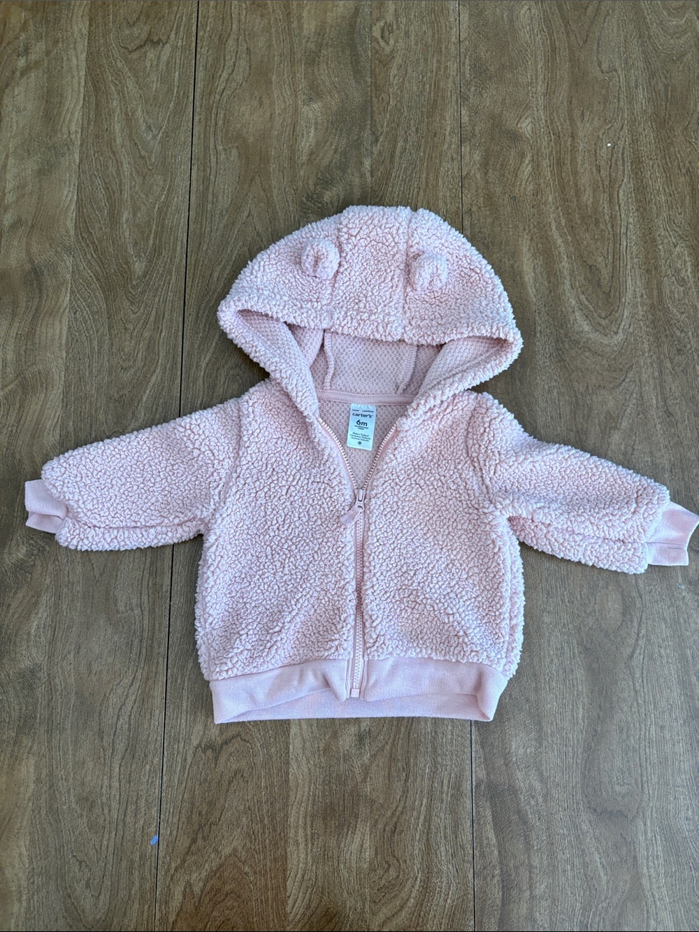 Carter's Light Pink Sherpa Hooded Zip-Up Jacket with Ear Details